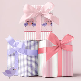 Liefdes Vogels Harten Valentijn Inpakpapier Vel