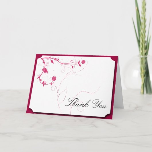 Liefdes vogels in roze en wit Dank je wel Bedankkaart (Voorkant)