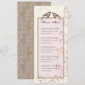 Liefdes Vogels 'n Kant - Menu of Trouw Uitnodiging (Voorkant / Achterkant)