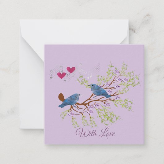 Liefdes vogels notitiekaartje (Voorkant)
