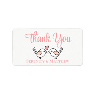 Liefdes Vogels Roze Onloverhuwelijk Dank U Sticker