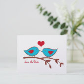 Liefdes Vogels Save the Date Uitnodiging (Staand voorkant)