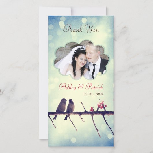 Liefdes Vogels Verhaal 2 Dank Je Foto Kaart (Voorkant)