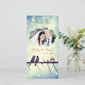 Liefdes Vogels Verhaal 2 Dank Je Foto Kaart (Staand voorkant)