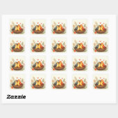 Liefdes vogels vierkante sticker (Vel)