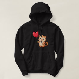 Liefdesaap met ballon valentijn hoodie