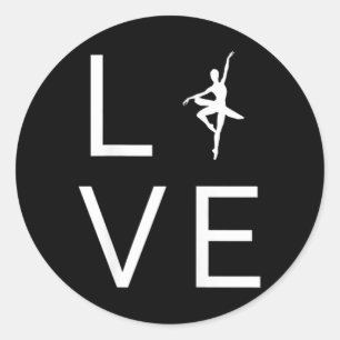 Liefdesballet voor ballerina danseres Liefhebber D Ronde Sticker