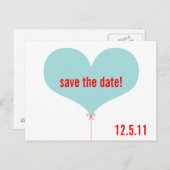 Liefdesballon Bewaar de datum Aankondigingskaart (Voorkant / Achterkant)