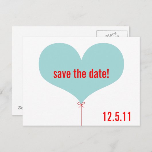Liefdesballon Bewaar de datum Aankondigingskaart (Voorkant / Achterkant)