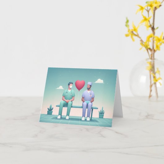 Liefdesballon Kaart (Gele Bloem)