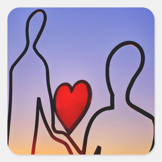 Liefdesbeeld Vierkante Sticker (Voorkant)