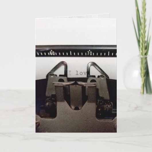 liefdesbericht op retrotypemachine kaart (Voorkant)