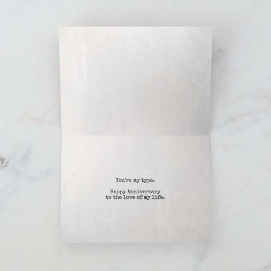 liefdesbericht op retrotypemachine kaart (Binnen)