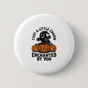 Liefdesbezwering Geest Vintage Halloween Pompoen K Ronde Button 5,7 Cm