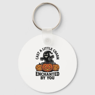 Liefdesbezwering Geest Vintage Halloween Pompoen K Sleutelhanger
