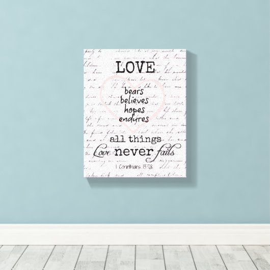 liefdesbijbelversie canvas afdruk (Insitu (Houten vloer))