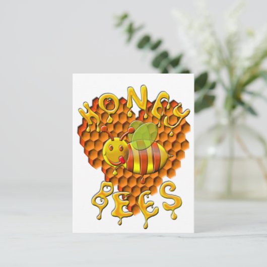 liefdesbijen briefkaart (Staand voorkant)