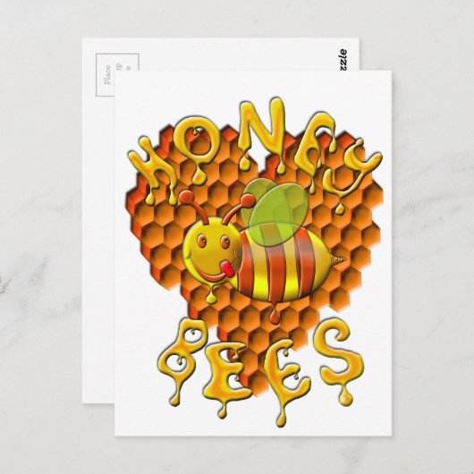 liefdesbijen briefkaart (Voorkant / Achterkant)