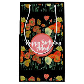 Liefdesbloemen Oranje Klaproos Bloem Geschenk Tas Klein Cadeauzakje (Voorkant)