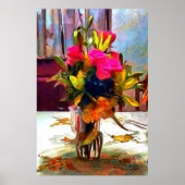Liefdesbloemen Roze Rozen PM0001 Kunstprint Poster (Voorkant)