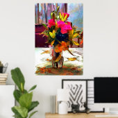 Liefdesbloemen Roze Rozen PM0001 Kunstprint Poster (Thuiskantoor)