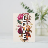 Liefdesbloemtypografie Briefkaart (Staand voorkant)