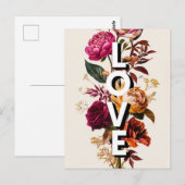 Liefdesbloemtypografie Briefkaart (Voorkant / Achterkant)