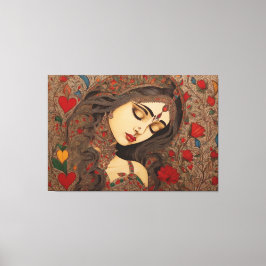 Liefdesbloesems: Madhubani Canvas Prints