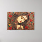 Liefdesbloesems: Madhubani Canvas Prints (Voorkant)