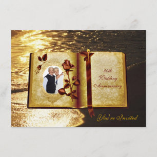 Liefdesboek Huwelijksjubileum 50 jaar Foto Uitnodi Kaart