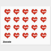 Liefdesboeken / Rode harten Ronde Sticker (Vel)