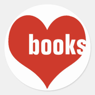 Liefdesboeken / Rode harten Ronde Sticker