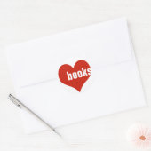 Liefdesboeken / Rode harten Ronde Sticker (Envelop)