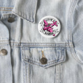 Liefdesbombardeerpiloot Roze Ronde Button 5,7 Cm (In situ)