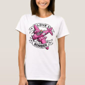 Liefdesbombardeerpiloot Roze T-shirt (Voorkant)