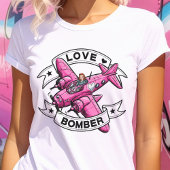 Liefdesbombardeerpiloot Roze T-shirt
