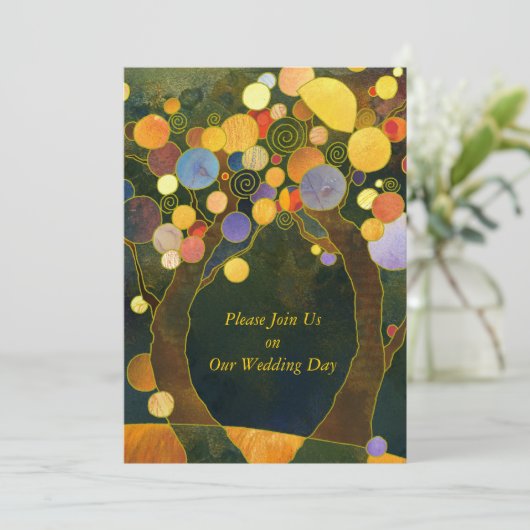 Liefdesbomen, Symbool van Liefde Bruiloft Kaart (Staand voorkant)