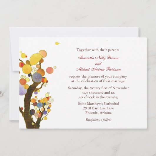 Liefdesbomen, Symbool van Liefde Bruiloft Kaart (Achterkant)