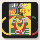 Liefdesboodschap in Rasta Colours Art Print Bier Onderzetter (Voorkant)