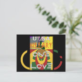 Liefdesboodschap in Rasta Colours Art Print Briefkaart (Staand voorkant)