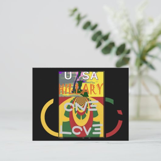 Liefdesboodschap in Rasta Colours Art Print Briefkaart (Staand voorkant)