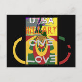 Liefdesboodschap in Rasta Colours Art Print Briefkaart (Voorkant)