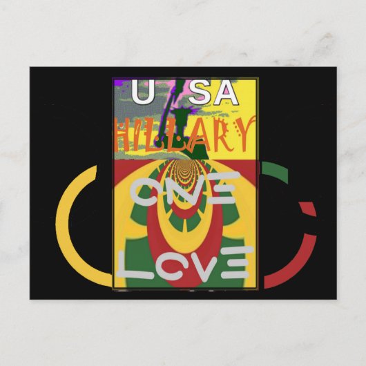 Liefdesboodschap in Rasta Colours Art Print Briefkaart (Voorkant)