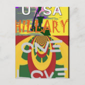 Liefdesboodschap in Rasta Colours Art Print Briefkaart (Voorkant)