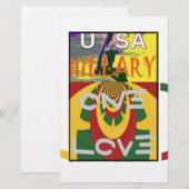 Liefdesboodschap in Rasta Colours Art Print Briefpapier (Voorkant / Achterkant)