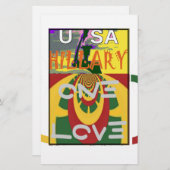 Liefdesboodschap in Rasta Colours Art Print Briefpapier (Voorkant / Achterkant)