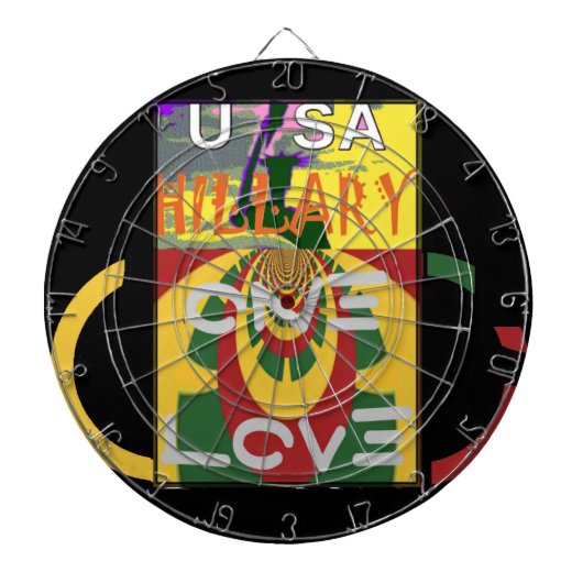 Liefdesboodschap in Rasta Colours Art Print Dartbord (Voorkant)