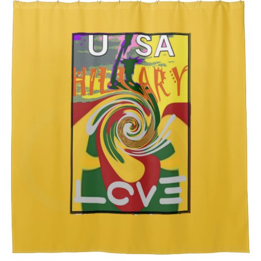 Liefdesboodschap in Rasta Colours Art Print Douchegordijn (Voorkant)