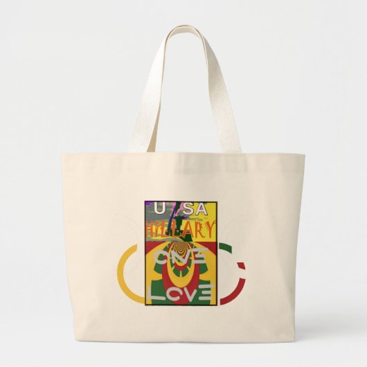 Liefdesboodschap in Rasta Colours Art Print Grote Tote Bag (Voorkant)