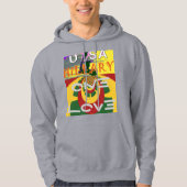 Liefdesboodschap in Rasta Colours Art Print Hoodie (Voorkant)
